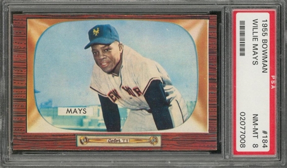 1955 Bowman #184 Willie Mays – PSA NM-MT 8 